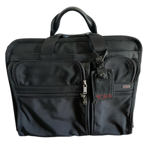 TUMI Black Nylon Compact Alpha 3 Large Laptop Bag Briefcase Expandable